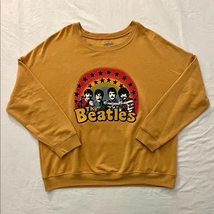 The Beatles mustard yellow crewneck sweatshirt oversized retro